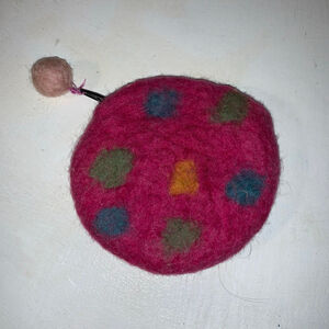 Women's Unbranded Pink Multicolor Wool Felt Coin Purse One Size